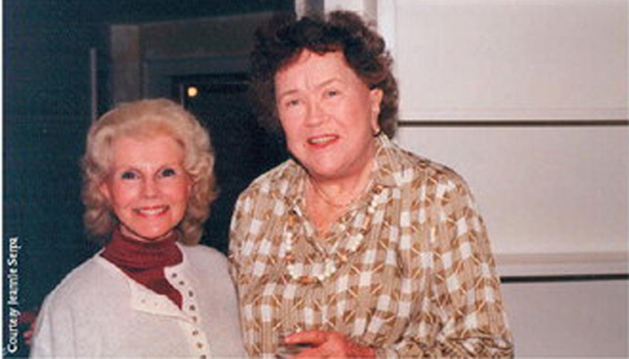 Jeannie Serpa with  Julia Child following a taping of “ This Old House.” 